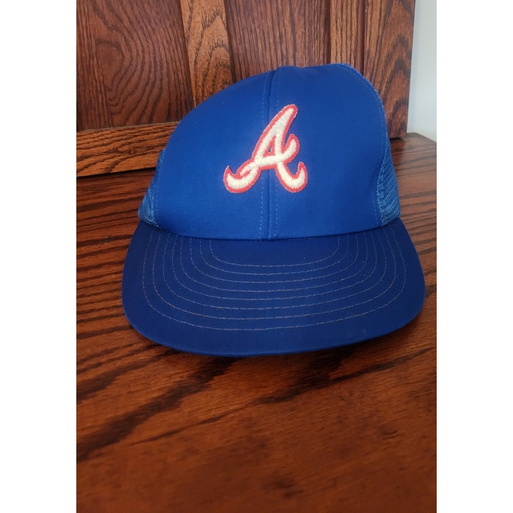 Vtg Annco 1980s MLB Atlanta Braves Men Snapback Baseball Hat Mesh Trucker No Tag
